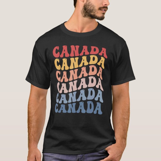 Canada Groovy Retro Canadian T-Shirt (Front)