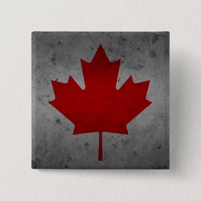 Canada Grunge Flag Canadian Maple Leaf 15 Cm Square Badge (Front)