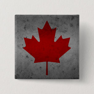 Canada Grunge Flag Canadian Maple Leaf 15 Cm Square Badge