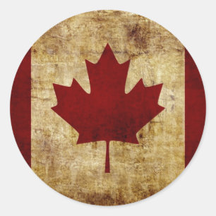 Canada / grunged Flag Classic Round Sticker