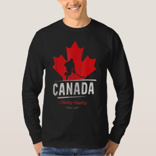 Canada Hockey Maple Leaf Ice Hockey Player Vintag T-Shirt