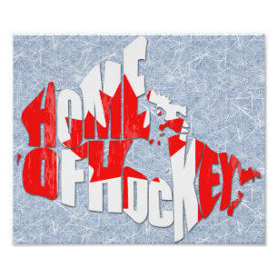 Canada Home of Hockey Map Photo Print