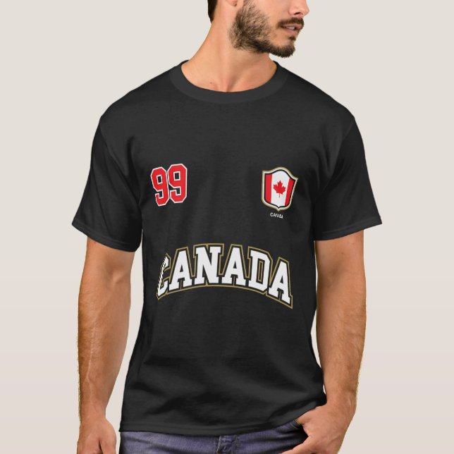 Canada Hoodie Number 99 Canadian Team Sports Hocke T-Shirt (Front)