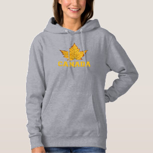 Canada Hoodies Women's Gold Maple Leaf Hoodie Shir