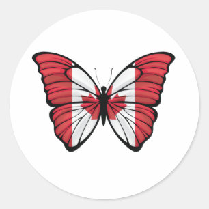 Canada Hypolimnas Butterfly Classic Round Sticker