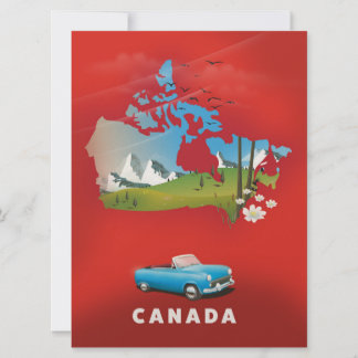 Canada illustrated travel print. invitation