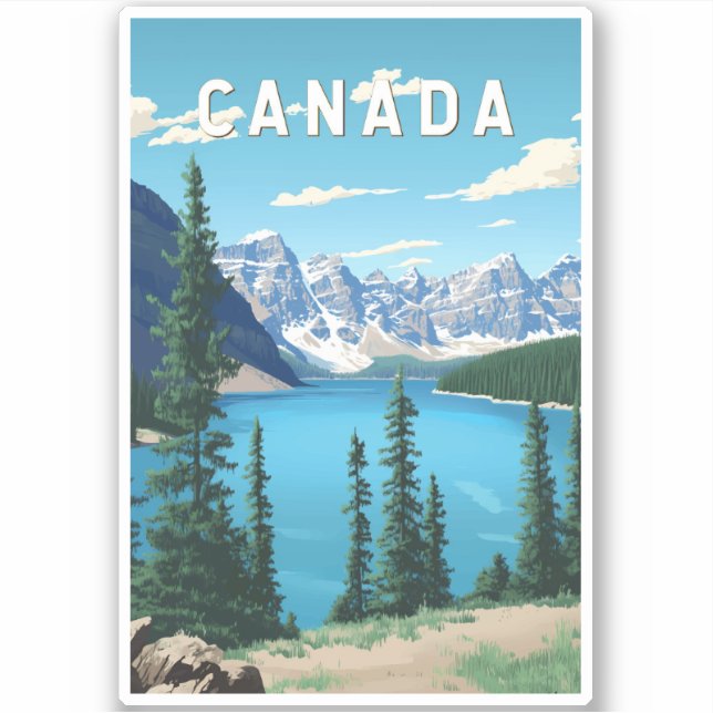 Canada Illustration Travel Art Vintage (Front)