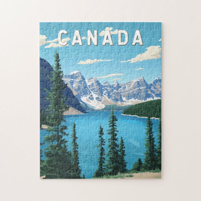 Canada Illustration Travel Art Vintage Jigsaw Puzzle (Vertical)