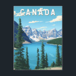 Canada Illustration Travel Art Vintage Postcard<br><div class="desc">Canada vector artwork design. Canada,  a breathtaking North American destination,  is known for its stunning natural landscapes,  vibrant cities,  and diverse culture.</div>