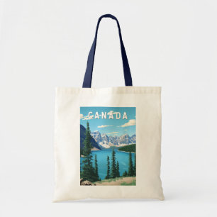 Canada Illustration Travel Art Vintage Tote Bag