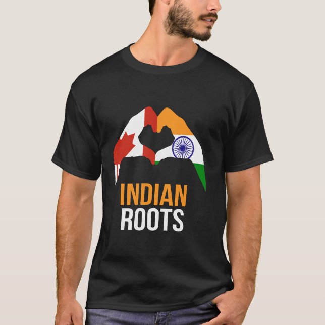 Canada India Flag Indian Roots T-Shirt (Front)