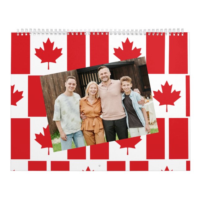 Canada | Insert Photo Canadian Flag Pattern 2026 Calendar (Cover)