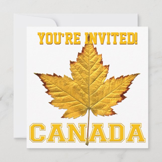 Canada Invitations Personalise Varsity Canada RSVP (Front)