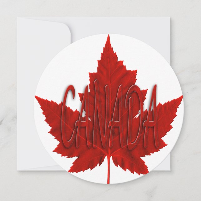 Canada Invitations Personalised Canada Flag RSVP (Front)