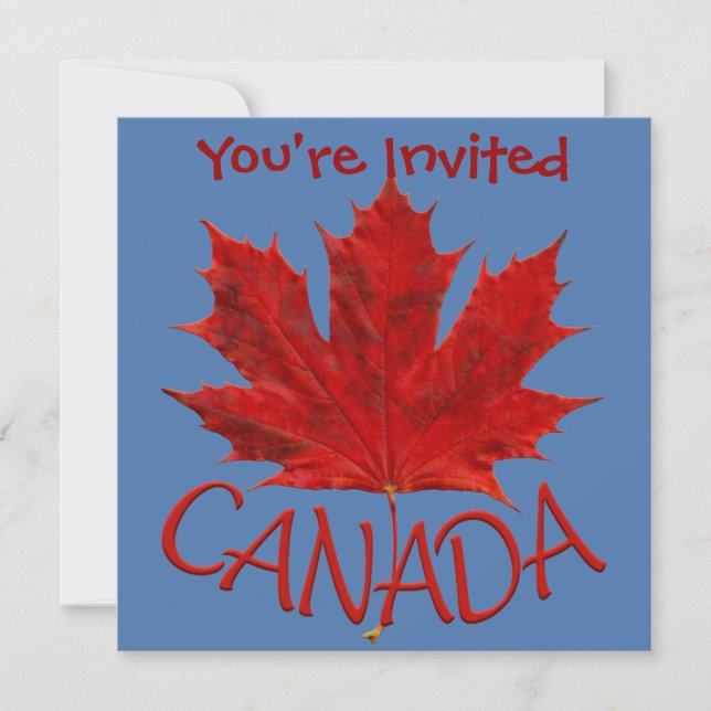 Canada Invitations Personalised Canada Flag RSVP (Front)