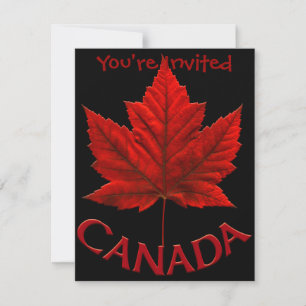 Canada Invitations Personalised Canada Flag RSVP