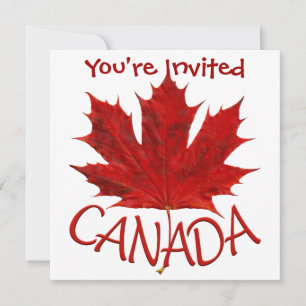 Canada Invitations Personalised Canada Flag RSVP