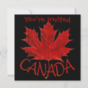 Canada Invitations Personalised Canada Flag RSVP