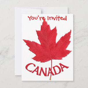 Canada Invitations Personalised Canada Flag RSVP