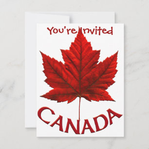 Canada Invitations Personalised Canada Flag RSVP
