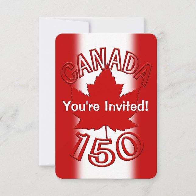 Canada Invitations Personalised Canada RSVP Cards (Front)