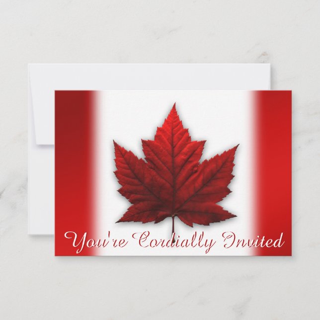 Canada Invitations Personalised Canada RSVP Cards (Front)