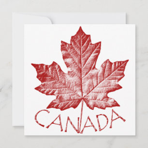 Canada Invitations Personalised Maple Leaf CN RSVP