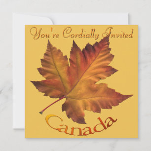 Canada Invitations Personalised Maple Leaf CN RSVP