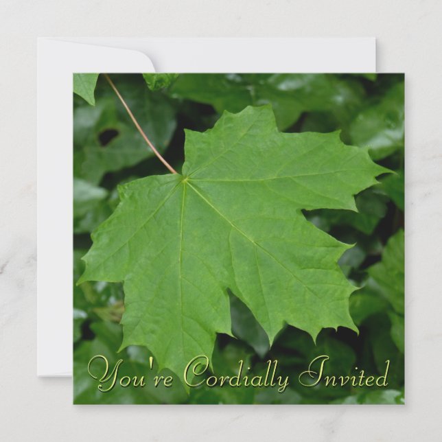 Canada Invitations Personalised Maple Leaf CN RSVP (Front)