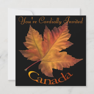 Canada Invitations Personalised Maple Leaf CN RSVP
