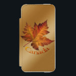 Canada iPhone Wallet Canada Maple Leaf Wallet Incipio Watson™ iPhone 5 Wallet Case<br><div class="desc">Canada Souvenir iPhone Wallet Case Personalised Canada Maple Leaf iPhone Wallet Canadian Gifts Beautiful Customisable Canada Canadian Autumn Leaf iPhone Wallets Gifts for Men Women Kids Friends Family Stylish Canada Souvenir Your Name Here Canada Flag Souvenirs Personalised Canadian Souvenir iPhone SE iPhone 5/5s Wallet Case Gifts featuring the Canada Souvenir...</div>