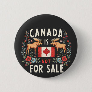 Canada Is Not For Sale America Trump 51th State 6 Cm Round Badge