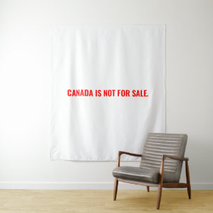Canada is not for sale minimalist white red text tapestry