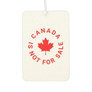 Canada is not for sale red maple leaf typography car air freshener
