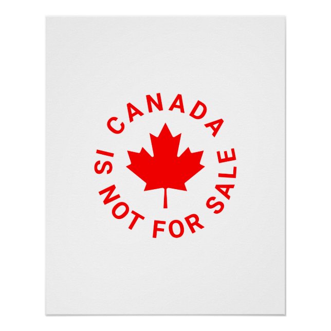 Canada is not for sale red maple leaf typography poster (Front)
