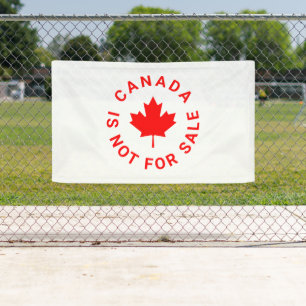 Canada is not for sale typography red maple leaf banner