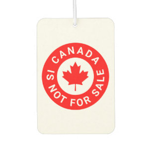 Canada is not for sale typography red maple leaf car air freshener
