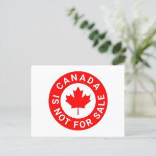 Canada is not for sale typography red maple leaf postcard