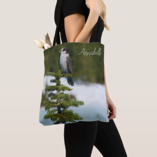 Canada jay tote bag