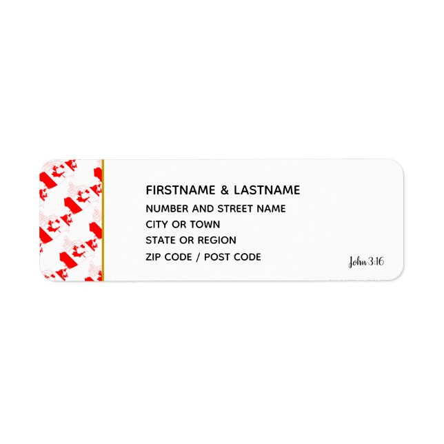 CANADA | John 3:16 Sticker Return Address Label (Front)