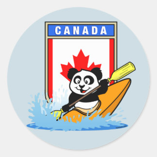Canada Kayaking Panda Classic Round Sticker
