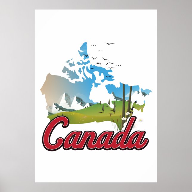 Canada Landscape Map Poster (Front)