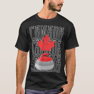 Canada Leaf Canadian Team Curling Red White Winter T-Shirt