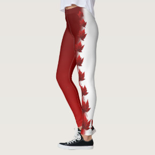 Canada Leggings Custom Canada Maple Leaf Pants