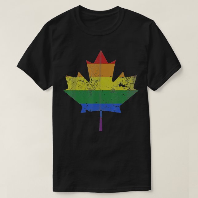 Canada LGB Pride  LGBQ Canadian Maple Leaf  T-Shirt (Design Front)