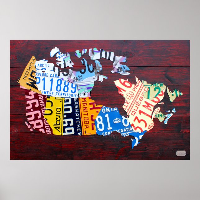 Canada License Plate Map Edition 2 Poster (Front)