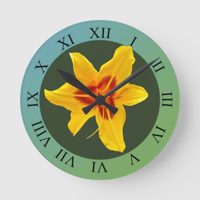 Canada Lilly Flower Blossom Round Clock (Front)