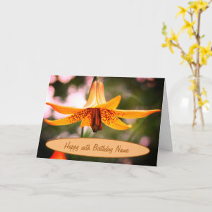 Canada Lily Flower Personalised Birthday  Card