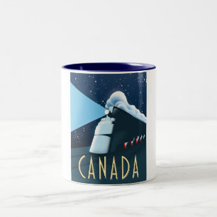 Canada Locomotive travel poster Two-Tone Coffee Mug