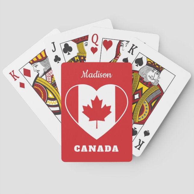 Canada Love custom name playing cards (Back)
